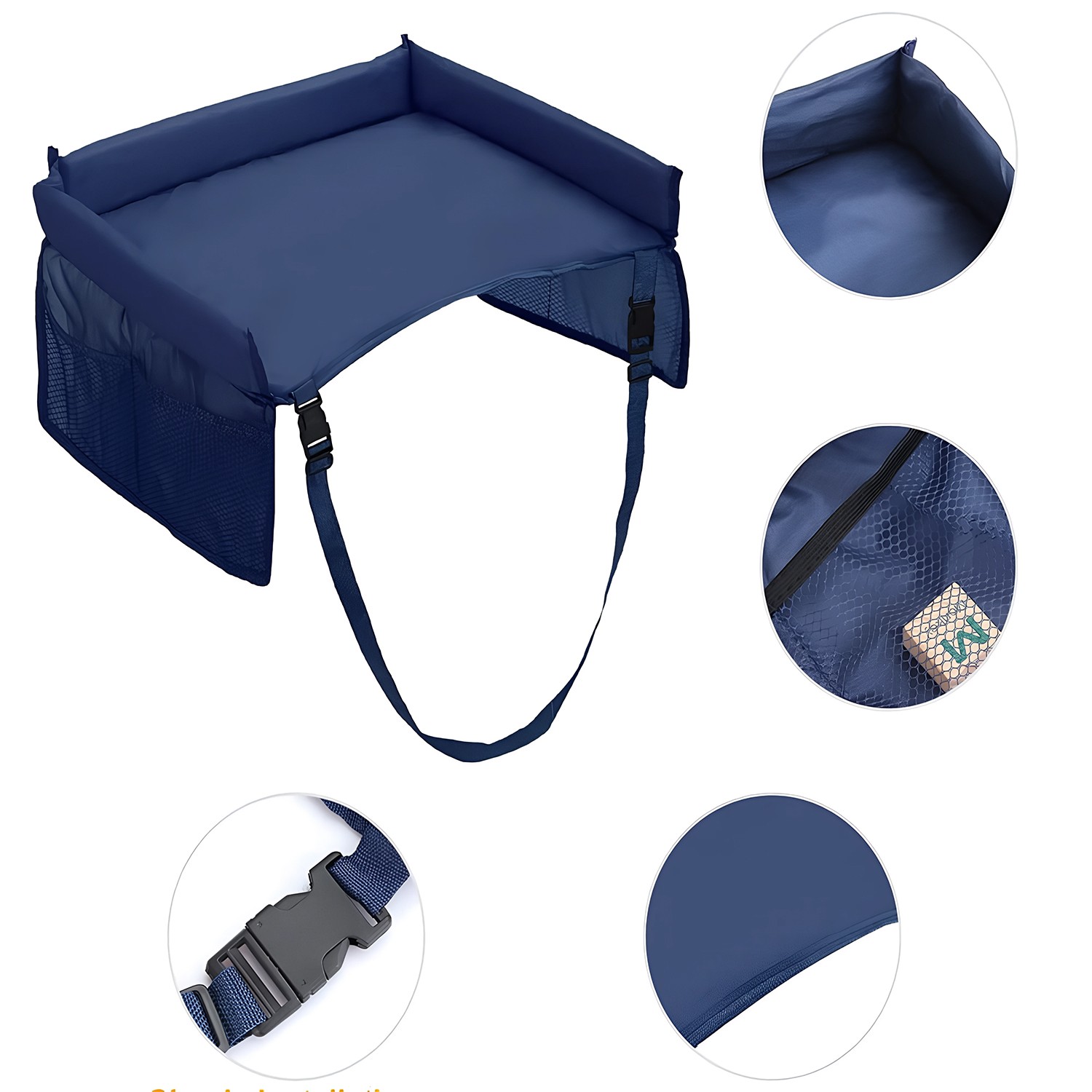 Tavolino da viaggio per bambini per auto, vassoio organizer per seggiolino auto foto 6