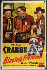 Blazing Frontier, 1943, Buster Crabbe, Original One Sheet 27x41
