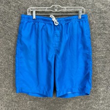 Lands' End Swim Shorts Trunks Boys 2XL Blue Drawstring Lined Pockets Swimwear
