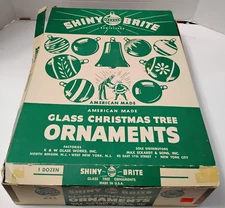 Vintage Large Shiny Brite Christmas Ornaments With Original Box
