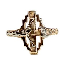 10k Two Tone Gold Crucifix Ring