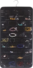 80 Pockets Hanging Jewelry Organizer for Women, Storage Bag for Earrings Necklac