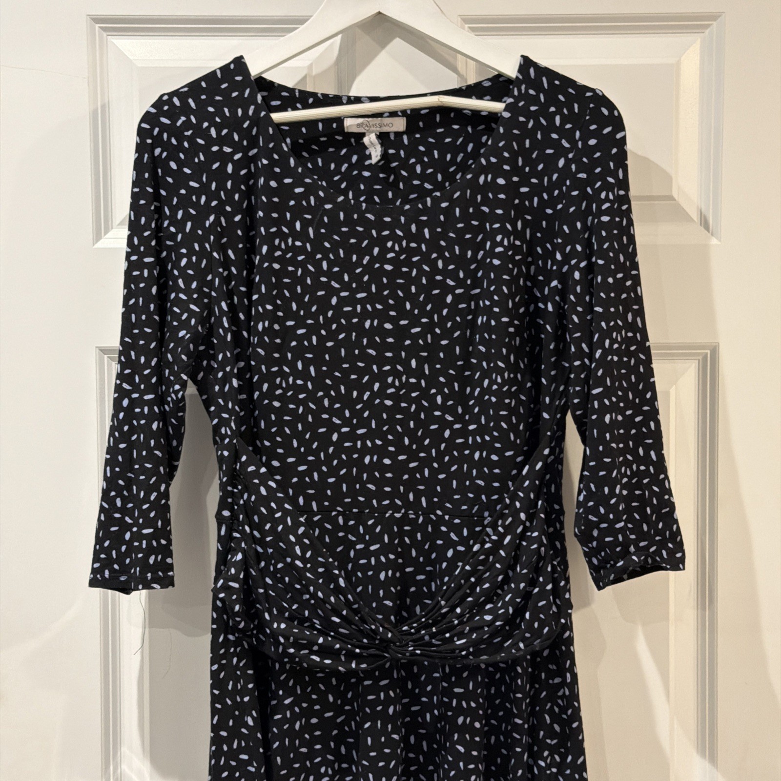 Bravissimo Women’s Black Blue 3/4 Sleeve Jersey Dress Size 18 Super Curvy image 2