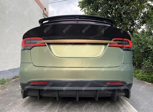 Se adapta a Tesla Modelo X Sedán 2016-2024 Fibra de Carbono Real Alerón Labial Trasero - Imagen 3 de 65