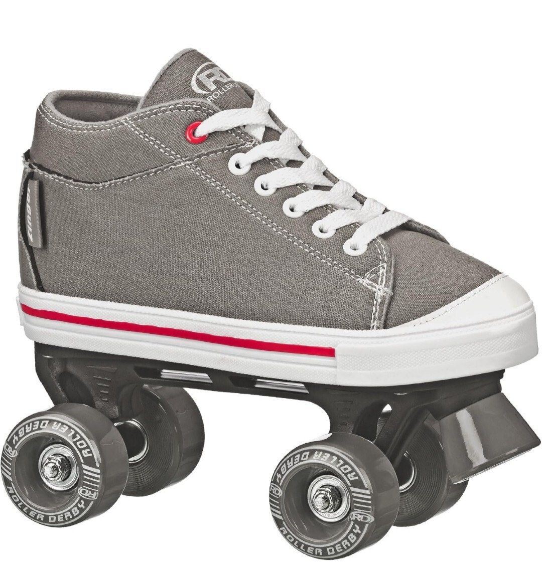 Roller Derby Zinger Boy size 4 Grey Canvas Sneaker Roller Sk