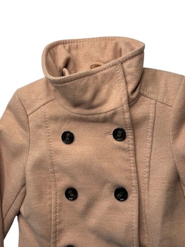 H&M Pink Double Breasted Pea Coat Large Buttons. High Collar Size Women's US 2 - Picture 3 of 13