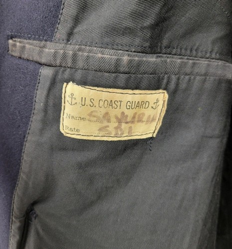 Marine Mantel Herren 42 Schwarz Zweireiher Wolle US Coast Guard Zweireiher 42R - Bild 8 von 10