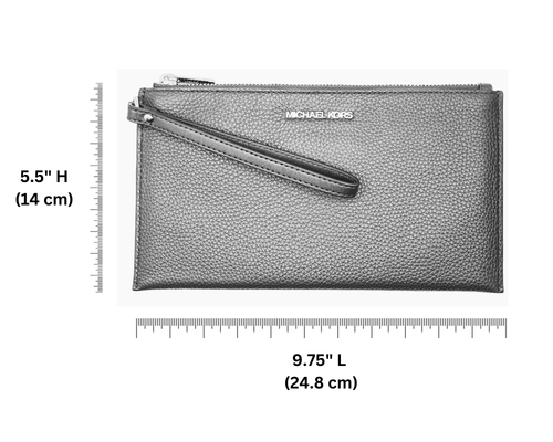 MICHAEL KORS Women's Large Leather Slim Wristlet Pouch Clutch - Picture 11 of 55