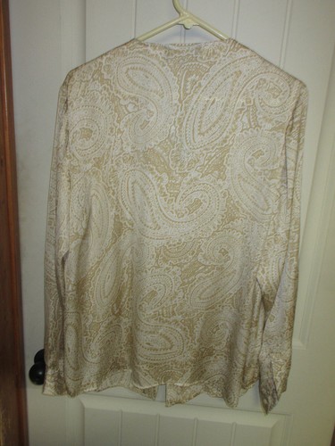 Jones New York Shirt Womens 14W Cream gold Button Up Career Ladies NWT (RK). - Picture 4 of 5