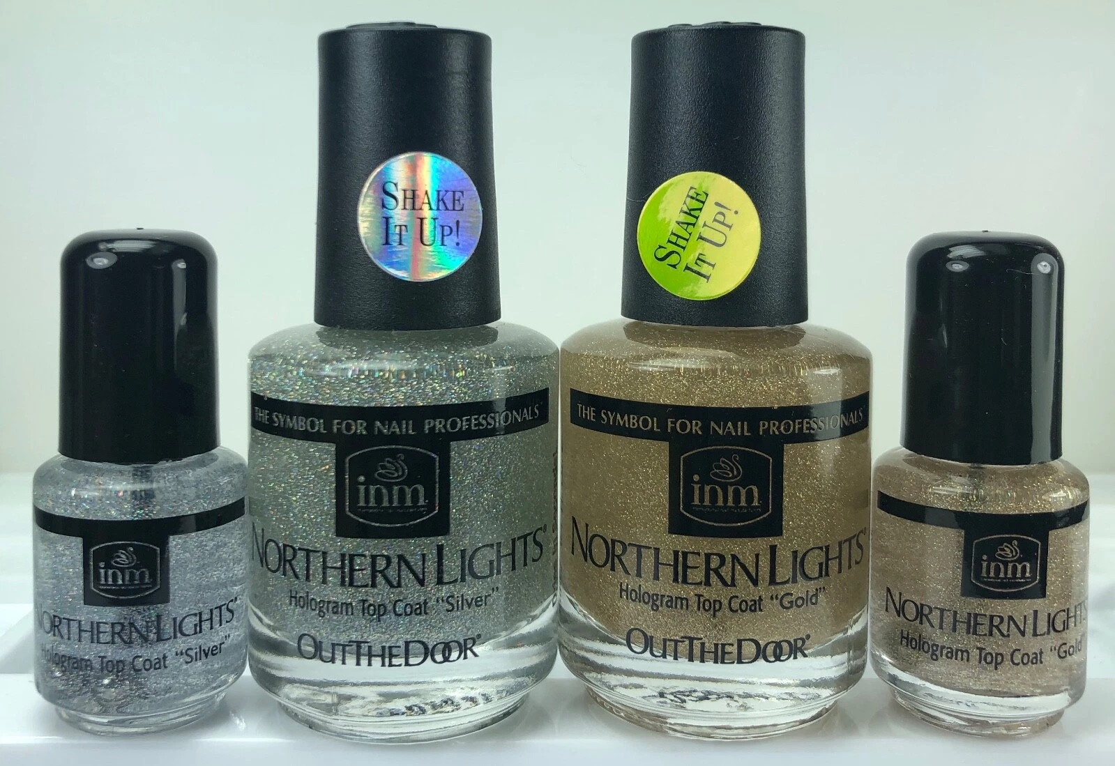 INM Out The Door GOLD & SILVER Northern Lights Holographic Top Coat Hologram