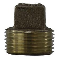 Midland Industries 44672LF Solid Square Head Plug, 3/8 in MPT, Bronze, 2 Pack