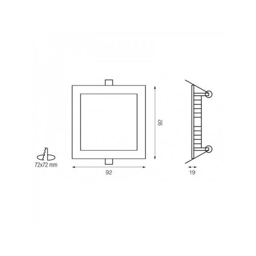 Downlight LED 3w Cuadrado Blanco - 270lm - 3 años de Garantía - Imagen 6 de 6