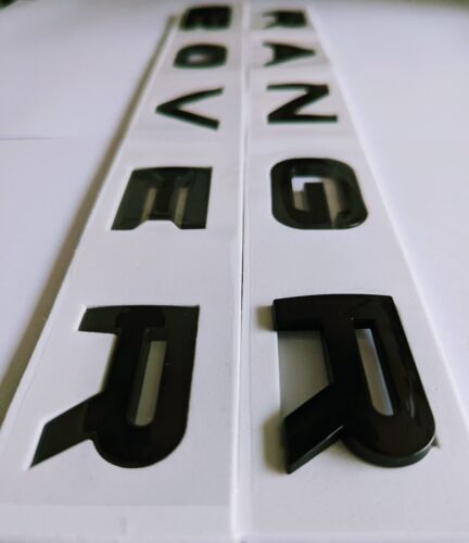 2 X Gloss BLACK Range Rover Badges GENUINE SIZING SET Bonnet AND Boot SET