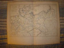 1867 ANTIQUE PRUSSIA NORTHERN GERMANY HANDCOLORED MAP N