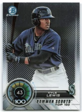2018 Bowman #BTP-43 Kyle Lewis Bowman Scouts' Top 100 Seattle Mariners 3AM