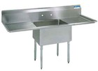 Bk Resources Stainless 1 Compartment Sink 18"x18"x12"D w/ 2 Drainboards