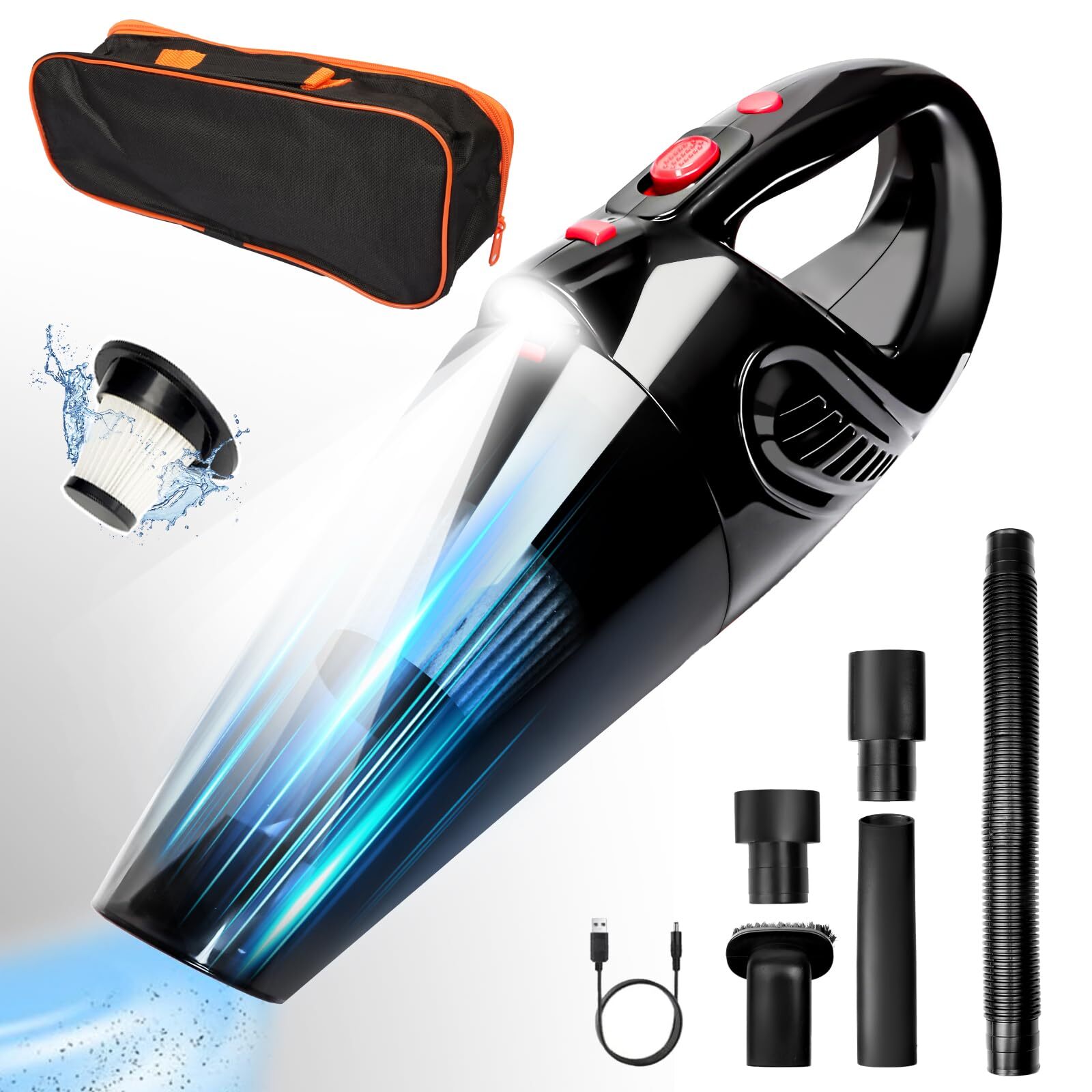 Handheld Vacuum Cordless,9000PA - Powerful Suction Hand Held Vacuum Cordless,...-image