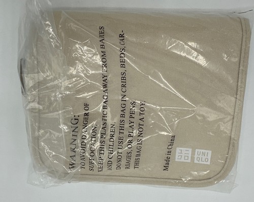UNIQLO Borsa da Viaggio Edizione Limitata Beige Naturale Organizer Toilette - Foto 2 di 5