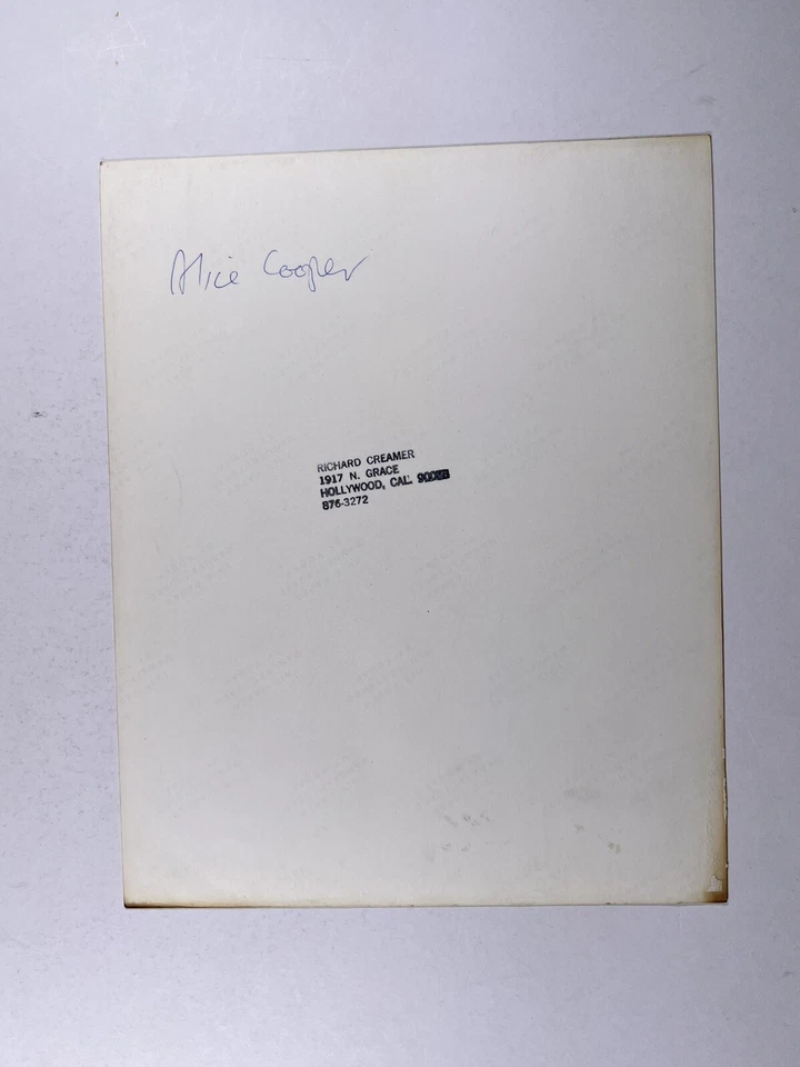 Foto Original De Alice Cooper Sellada En Blanco Y Negro Promoción Circa 1970 - Imagen 2 de 4