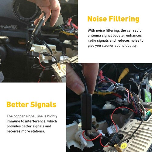 Car Radio Signal Amplifier FM & AM Antenna Aerial Signal Booster 12V Universal . - Picture 10 of 12