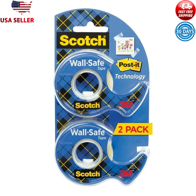 Wall Safe Tape Adhesive Removable No Residue Dispenser Included 3/4 x 600 in US