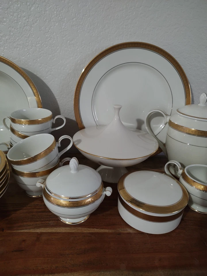 Juego de China fina Mikasa Palatial Gold L3234 para 6 (5 tazas de té) 40 piezas - EBG-18 Foto 3 de 4