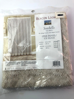 VTG Beacon Looms Polyester Patterned Panel Seashells 40x63 #4175 New USA Ivory