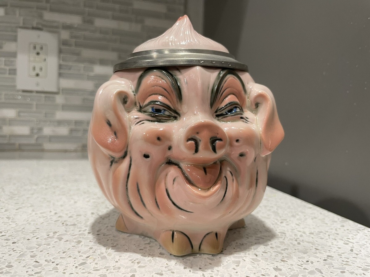 ALBERT STAHL & CO. VINTAGE PORCELAIN PIG BEER STEIN - VERY UNUSUAL