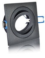 10Xeinbaustrahler Rahmen Spot Schwarz Matt Eckig Druckguss+Gu10 L Fassung 230 V