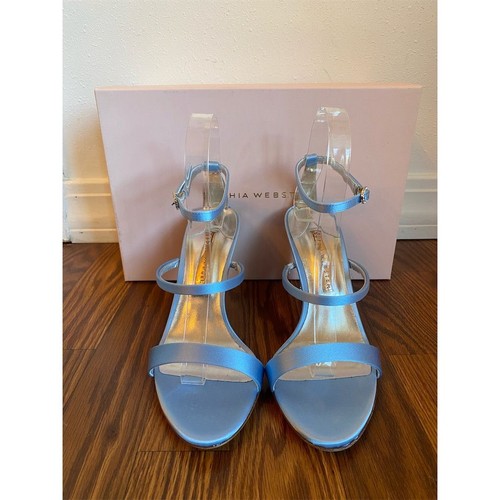 Sophia Webster Rosalind Crystal Heel Sandals Blue Women's Size 38.5/8.5 - Picture 5 of 10