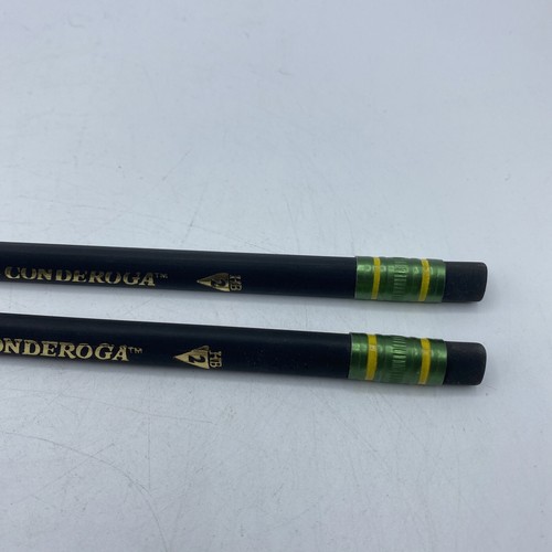 Dixon Tri-Conderoga Pencil Woodcase Triangular HB #2 Black Barrel Eraser Unused - Picture 3 of 6