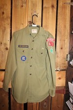 Boy Scouts of America BSA Men's Adult Shirt Small   Vintage Green Sewn on ptch