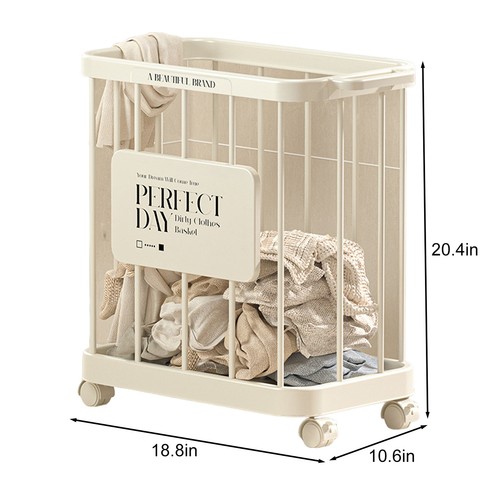 Collapsible Laundry Basket with Wheel Foldable Portable Hamper for Dirty Clothes - Picture 18 of 19
