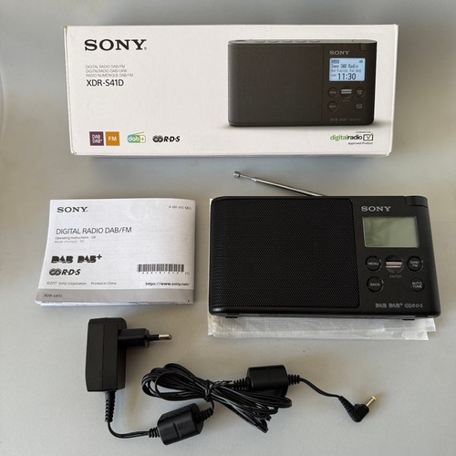 SONY XDR-S41D Black DAB DAB+ FM RDS Digital Radio Receiver Boxed with AC Adaptor