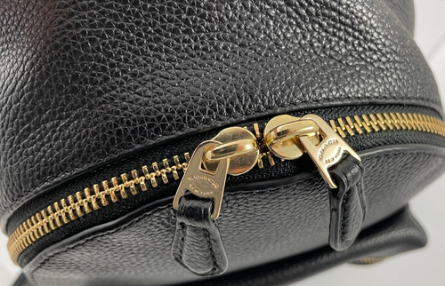 Coach Mini Charlie 100% Pebbled Leather Backpack Carry Bag Black F38263 Reg $298 - Picture 7 of 13