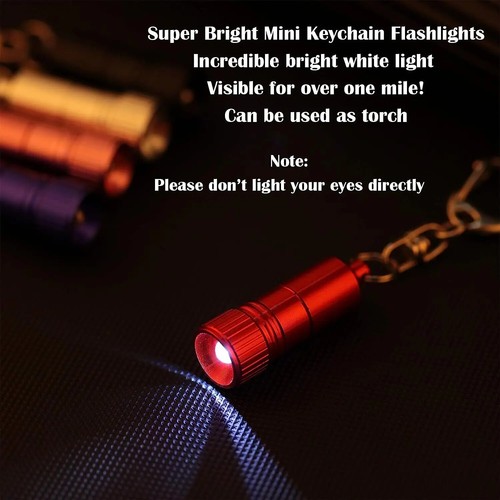 4cm Mini Llavero LED Linterna Portátil Llavero Antorcha con Botón Batería - Imagen 4 de 12