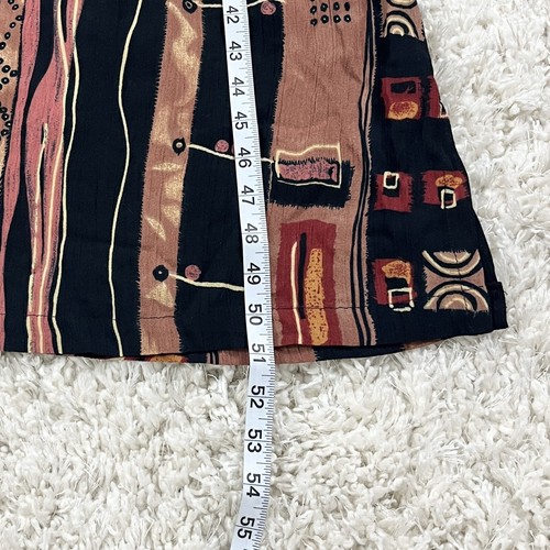 Sag Harbor Vintage Maxi Dress Tribal Print Rayon Black Brown Sleeveless M NWT - 第 10/10 張圖片