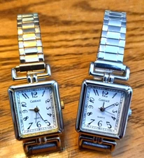 2 Carriage by Timex Women's Flex Band Watch Analog 1 Gold Tone and 1 Silver Tone