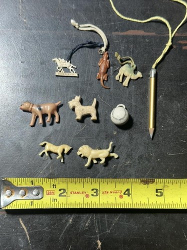 Vintage Cracker Jack Toy Prizes Celluloid Horse Rabbit Camel Dog Lion Alligator