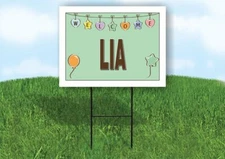 LIA WELCOME BABY GREEN  18 in x 24 in Yard Sign Road Sign with Stand