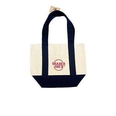 BRAND NEW TRADER JOES CANVAS MINI TOTE BAG FULL SET OF 4