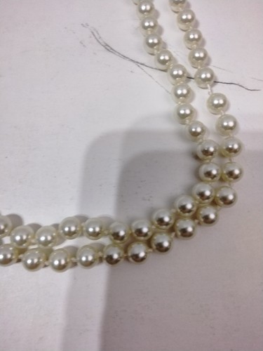 Heavy Extra Long Rope Pearl Colored Single Knotted Beaded Necklace 29 In. - Picture 5 of 11