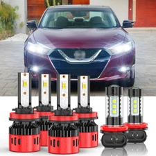 For Maxima 2016 2017 2018 -6x LED Headlights + Fog Light Bulbs