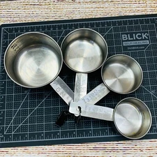 MEACP Measuring Cups Set 4 Piece Stainless Steel Kitchen Baking Cooking