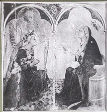 Annunciation, Ambrogio Lorenzetti, Siena Galleries, Magic Lantern Glass Slide