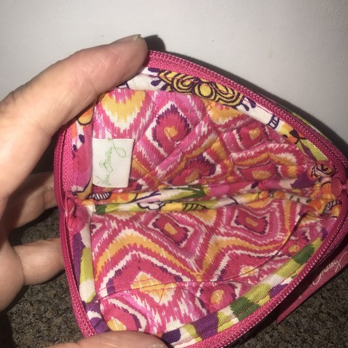 Vera Bradley Small Zipped Pouch Bag Change Purse- Clementine Wristlet One Pocket - Picture 3 of 4