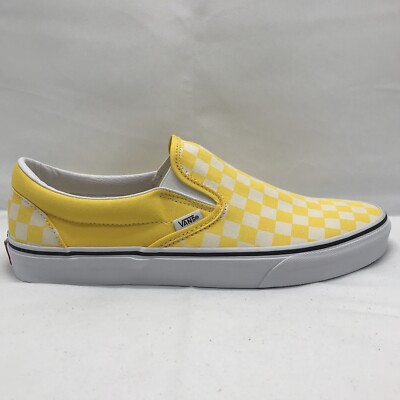 VANS Classic Slip On, Mens Sz 11, Checker Cyber Yellow True 