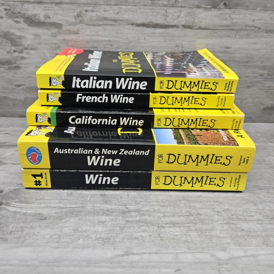 Wine For Dummies Paperback Book Lot (5) France Italy California Australia Foto 2 de 4