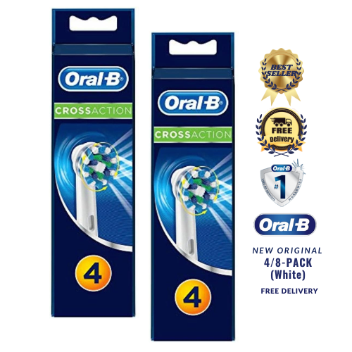 Oral B Cross Action Electric Toothbrush Replacement Brush Heads Refill 4/8 Count