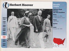HERBERT HOOVER 31st President Lou Photo 1997 GROLIER STORY OF AMERICA CARD #69-1